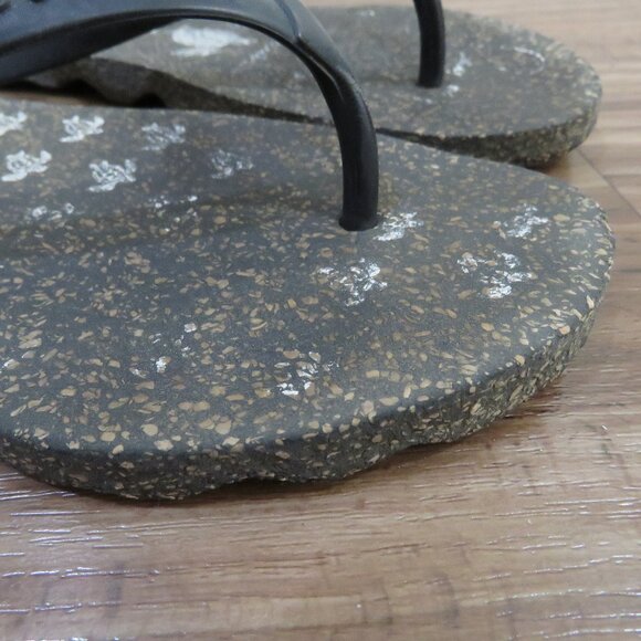 ASPORTUGUESAS Base Cork Sole Flip Flop Thong Sandals in Black Minimalist Sz 8/9 - Picture 5 of 11